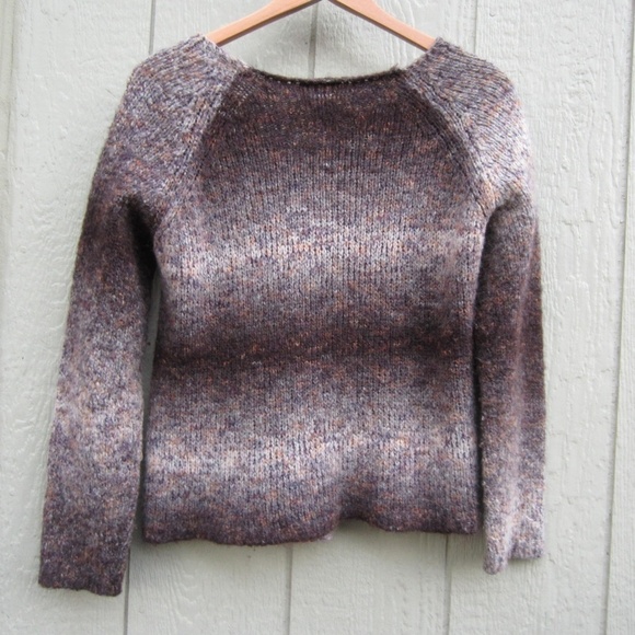 Talbots Cardigan Open Front Womens M Wool Mohair Blend Ombré Knit Italy Made - Picture 4 of 13